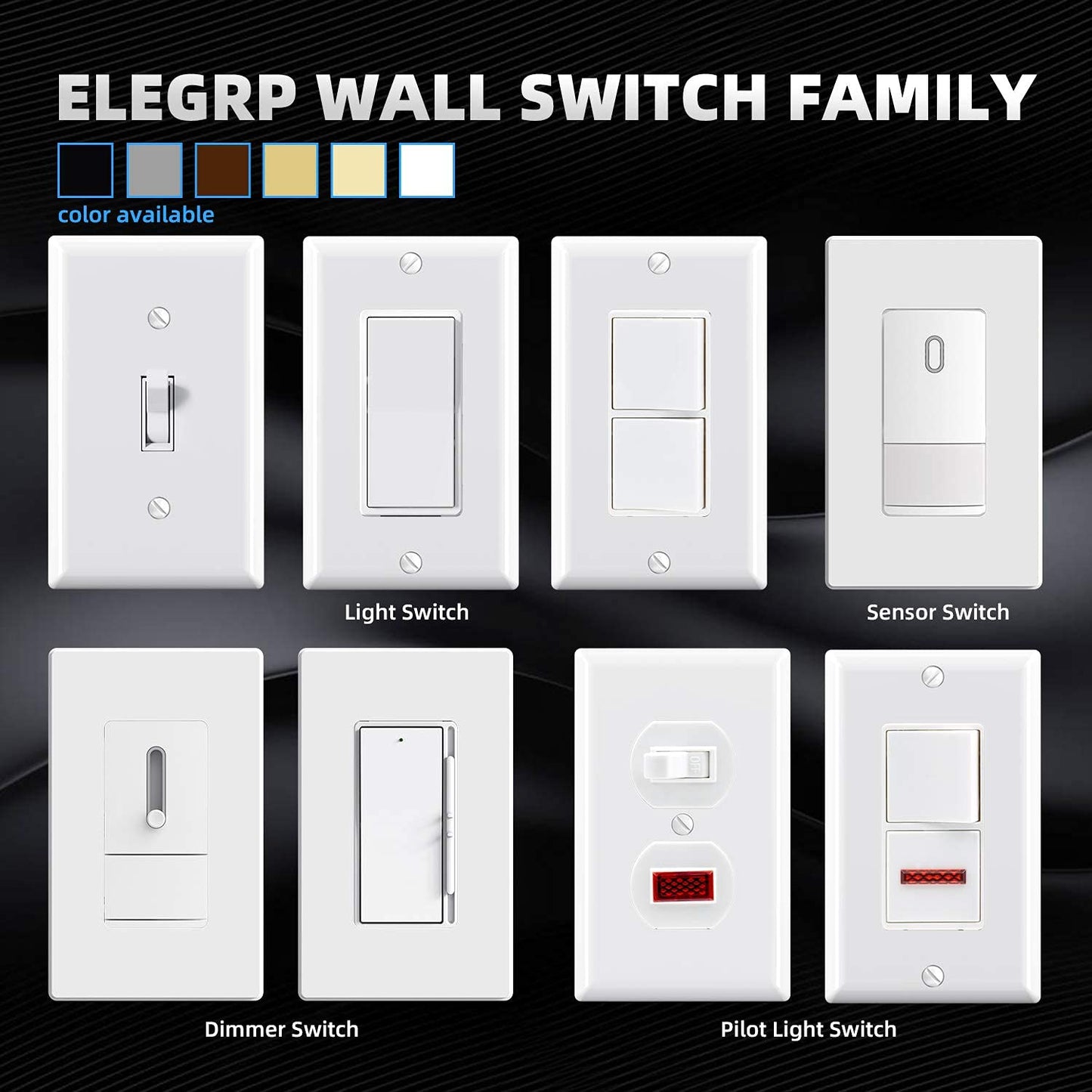 3 Way Toggle Light Switch, 15 Amp, 120 V, Toggle Framed AC Quiet Switch, in Wall On/Off Switch Replacement, V1258-DP02-WO-560