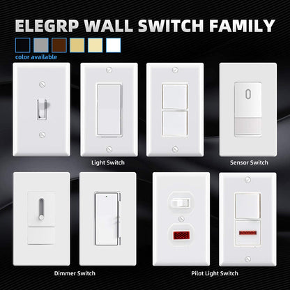 3 Way Toggle Light Switch, 15 Amp, 120 V, Toggle Framed AC Quiet Switch, in Wall On/Off Switch Replacement, V1258-DP02-WO-560