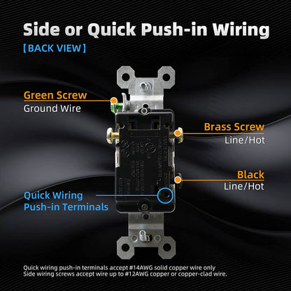 3 Way Toggle Light Switch, 15 Amp, 120 V, Toggle Framed AC Quiet Switch, in Wall On/Off Switch Replacement, V1258-DP02-WO-560