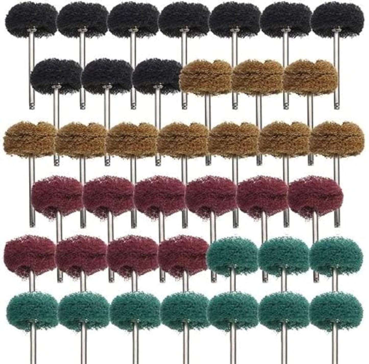 40 Pack 1 inch Abrasive Wheel Buffing Polishing Wheel Set for Rotary Tool - with 1/8" Shank (25mm) V1258-DP02-WO-567