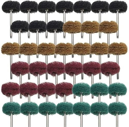 40 Pack 1 inch Abrasive Wheel Buffing Polishing Wheel Set for Rotary Tool - with 1/8" Shank (25mm) V1258-DP02-WO-567