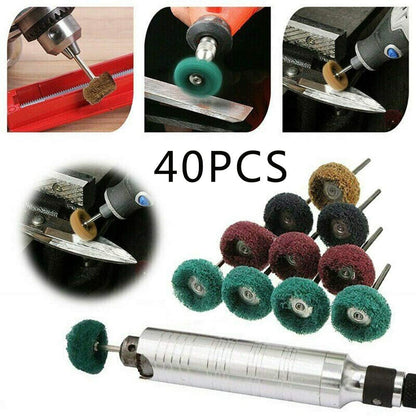 40 Pack 1 inch Abrasive Wheel Buffing Polishing Wheel Set for Rotary Tool - with 1/8" Shank (25mm) V1258-DP02-WO-567