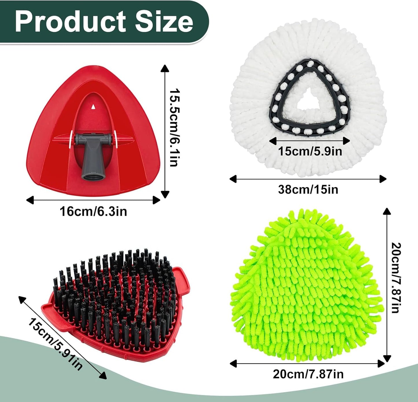 Mop Head Replacement for O Cedar, Spin Mop Replacement Head for Ocedar Easywring 1 Tank System, Mop Heads V1258-DP02-WO-570