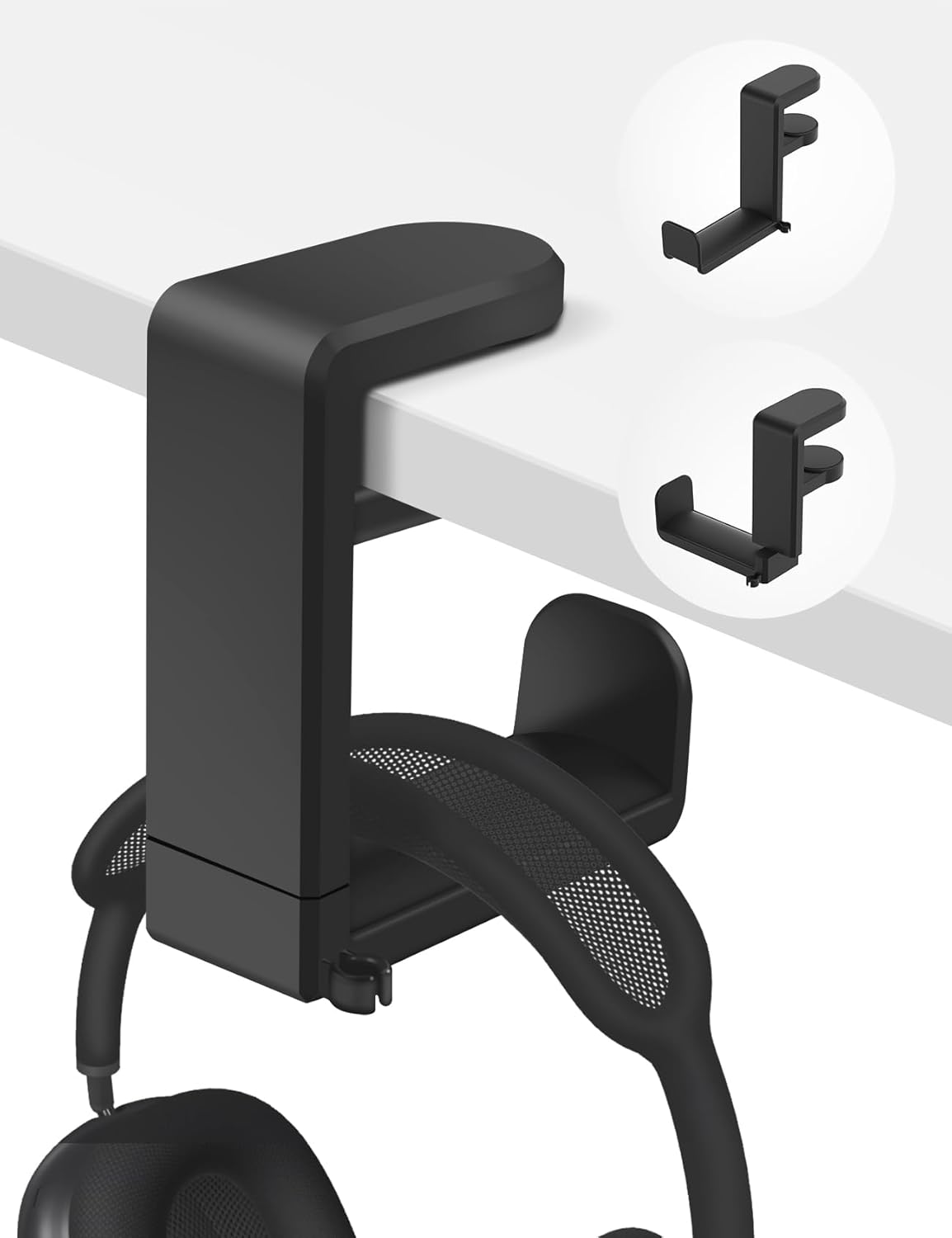 Headphone Hook - Under Desk Headphone Holder with 360-Degree Adjustable Rotation, Black V1258-DP02-WO-577