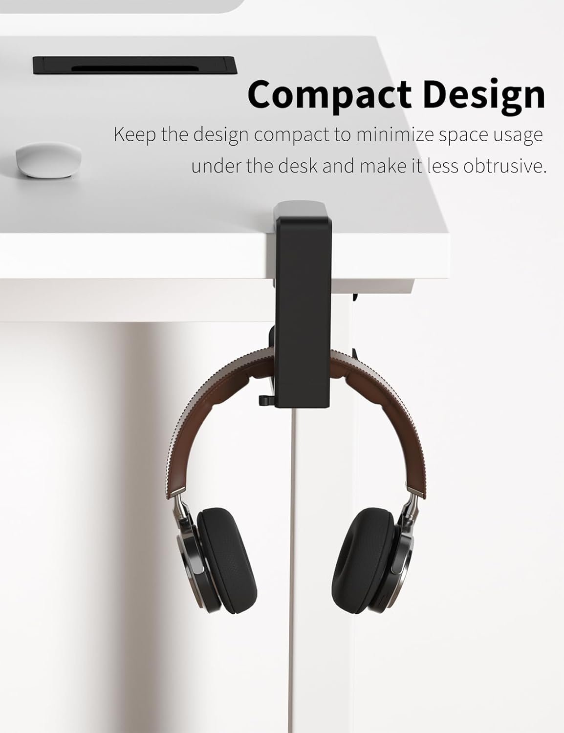 Headphone Hook - Under Desk Headphone Holder with 360-Degree Adjustable Rotation, Black V1258-DP02-WO-577