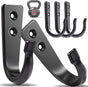 5 Large Size Heavy Duty Wall Hooks, Coat Hooks for Hanging Pans, Backpacks, Coats, Garage Items (Black) V1258-DP02-WO-59