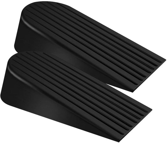Big Door Stopper 2 Packs, Heavy Duty Wedge Rubber Door Stop Works on All Floor Surfaces, Non-Scratching V1258-DP02-WO-596