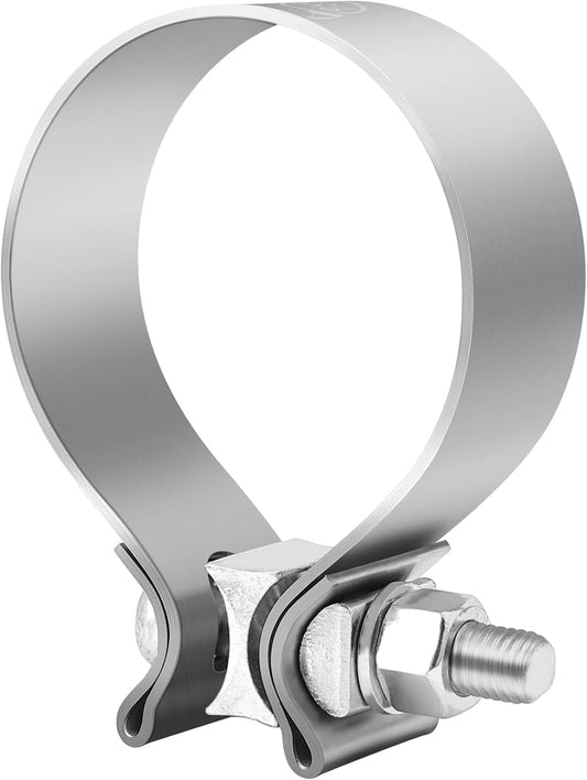 3.0 Inch Exhaust Clamp, Narrow Band Muffler Clamp Stainless Steel for Pipes, Mufflers, Catalytic Converters V1258-DP02-WO-608