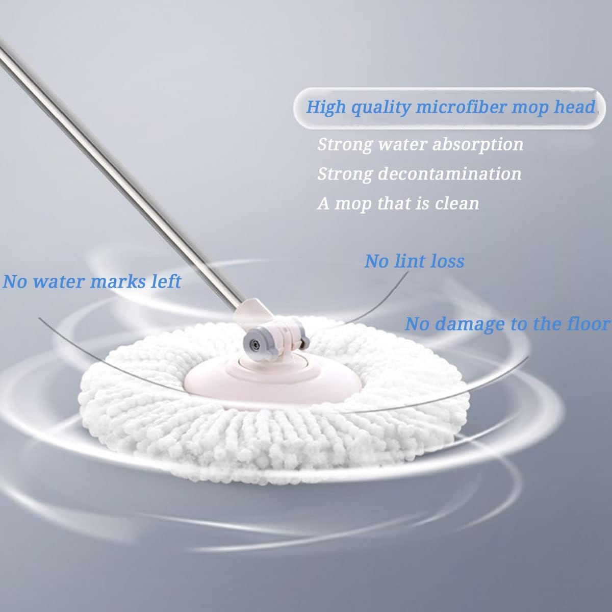5 PCS Microfiber Replacement Mop Head Spin Mop Head Replacement 5-Pack, Microfiber Refill Heads Universal for V1258-DP02-WO-611
