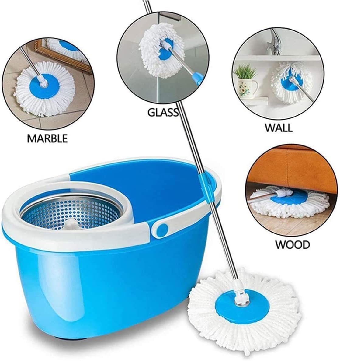 5 PCS Microfiber Replacement Mop Head Spin Mop Head Replacement 5-Pack, Microfiber Refill Heads Universal for V1258-DP02-WO-611