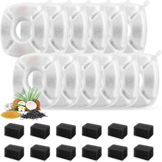 24 Pcs Cat Fountain Replacement Filters 12 Pack Cat Water Fountain Replacement Filters with 12 Pack V1258-DP02-WO-616