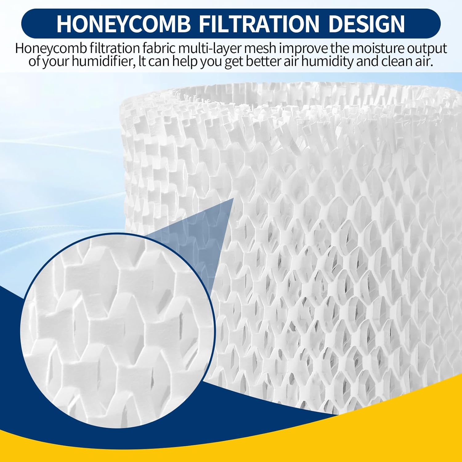 Humidifier Replacement Filter Compatible with Canopy Bedside and Nursery Humidifier,Made with Wood Pulp, V1258-DP02-WO-621