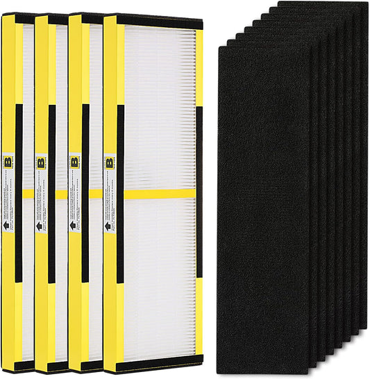4 Pack FLT4825 True HEPA Filter B Replacement with Activated Carbon Pre-Filters Compatible with Guardian Air V1258-DP02-WO-623