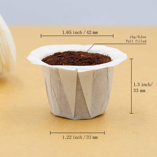Disposable Coffee Filter Paper for Keurig Brewers Single Serve 1.0 and 2.0, 200 Count Replacement Coffee V1258-DP02-WO-625