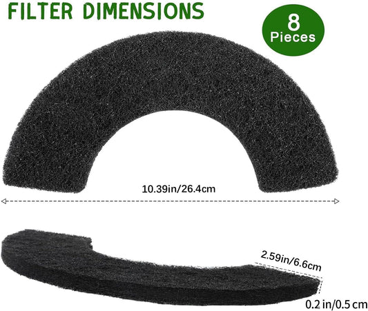 8Pcs Carbon Filters Compatible with LR 4,Replacement Activated Charcoal Filters for Litter Box Carbon Premium V1258-DP02-WO-626