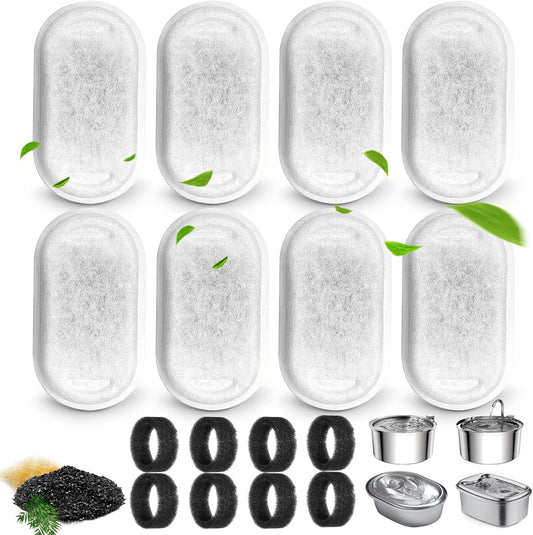 Cat Water Fountain Filters for 108/3.2L& 67oz/2L Stainless Steel Pet Water Dispenser Fountain Filter V1258-DP02-WO-627