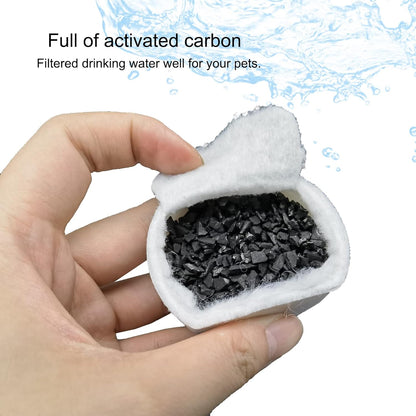 16 Pack Pet Fountain Filter Replacement,8 Carbon Filters and 8 Foam Pre-Filter Replacement Compatible with V1258-DP02-WO-630