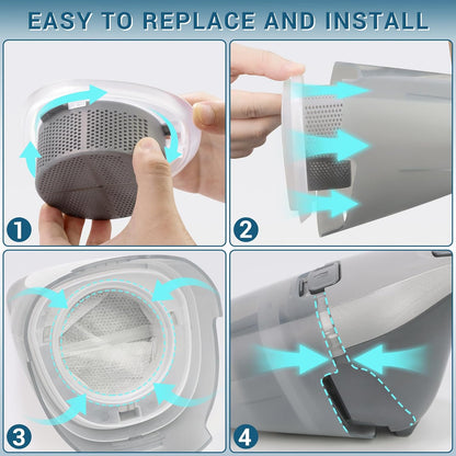 HNVCF10 Filter Replacement for Black and Decker Dustbuster Hand Vacuum HNVC115, HNVC215, HNVC220 Series, 4 V1258-DP02-WO-648