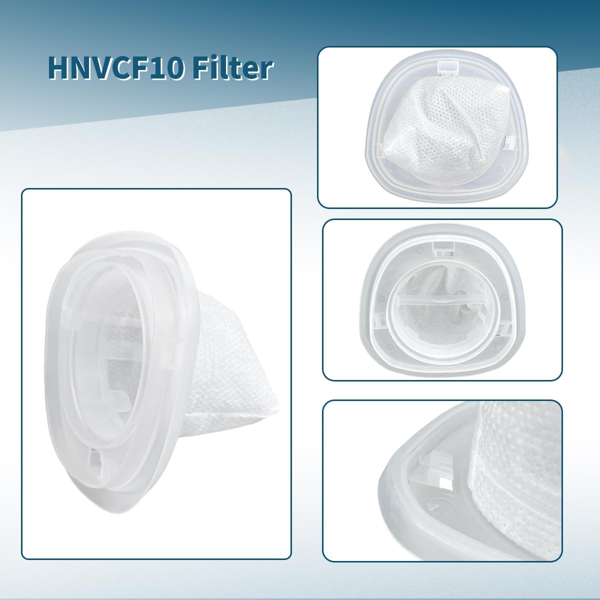 HNVCF10 Filter Replacement for Black and Decker Dustbuster Hand Vacuum HNVC115, HNVC215, HNVC220 Series, 4 V1258-DP02-WO-648
