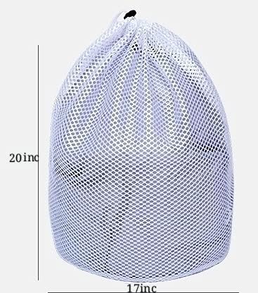 Small Commercial Mesh Laundry Bag with Handle and Drawstring for Dormitory, Travelling, College,Apartment, V1258-DP02-WO-67