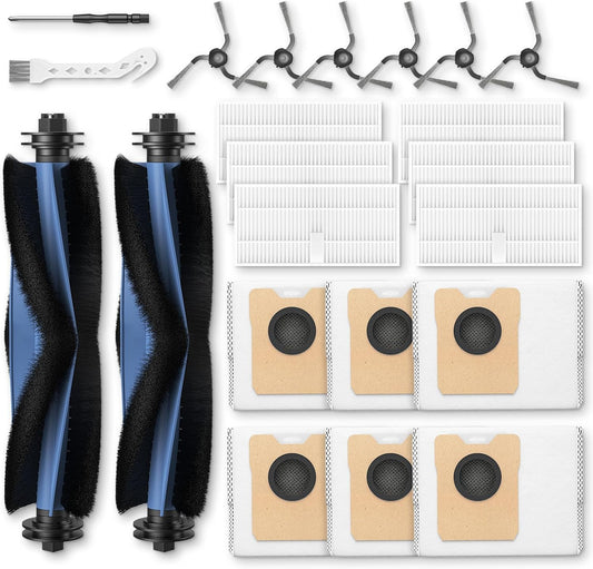 C10 Accessories for eufy C10 Robot Vacuum, 22 Pack Replacement Parts Include: 2* Main Rolling Brush, 6* V1258-DP02-WO-672