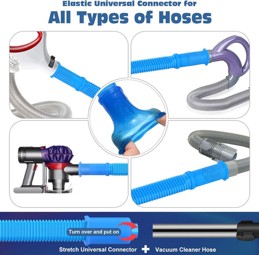 2 Pieces Dryer Vent Cleaner Kit Compatible with Most Vacuum Cleaner, Dryer Lint Brush and Vacuum Hose V1258-DP02-WO-680