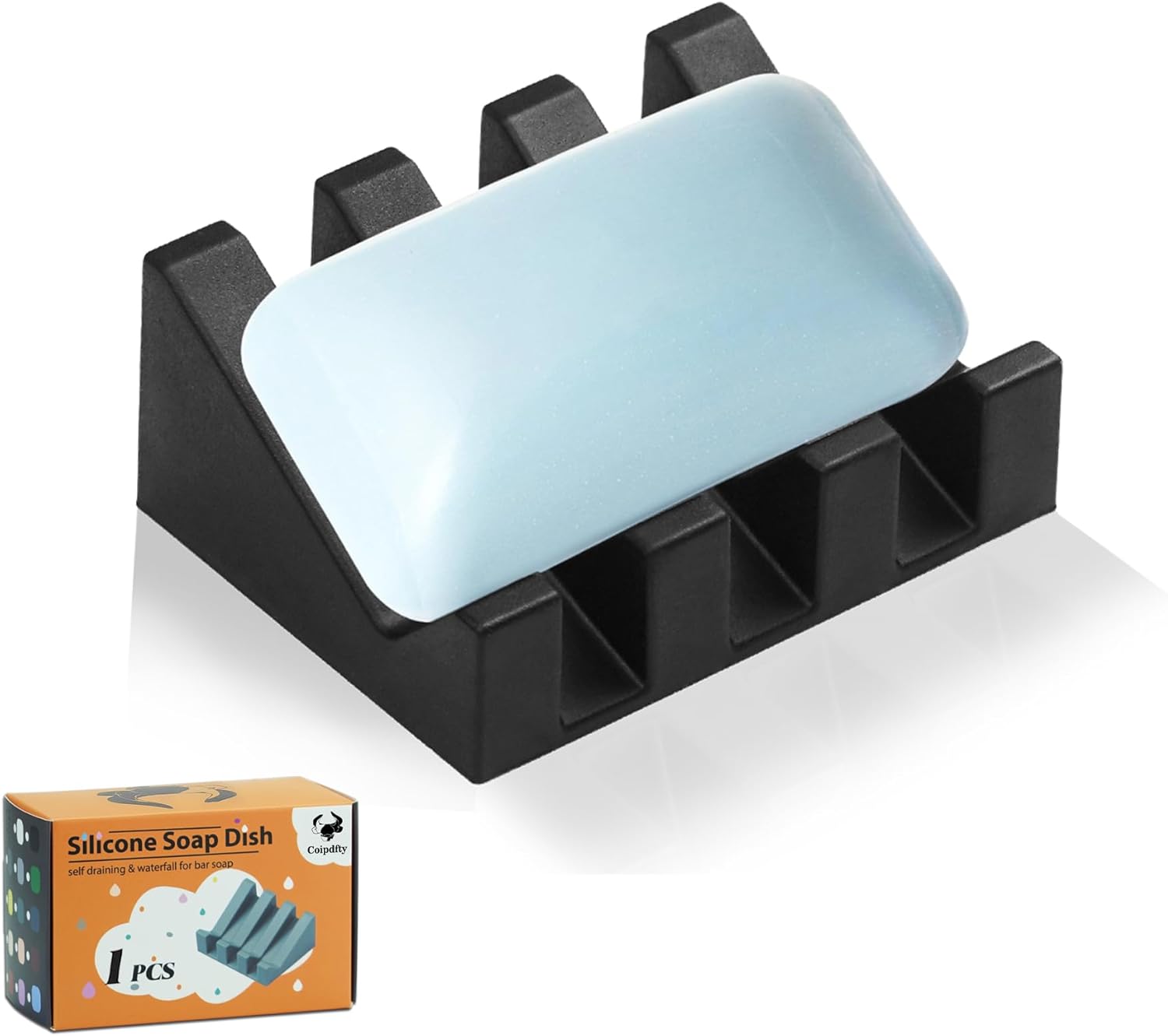 Self Draining Soap Dish Holder,Silicone Soap Dish,for Bathroom,Kitchen, Sponges, Can Extend Soap Life, Keep V1258-DP02-WO-696