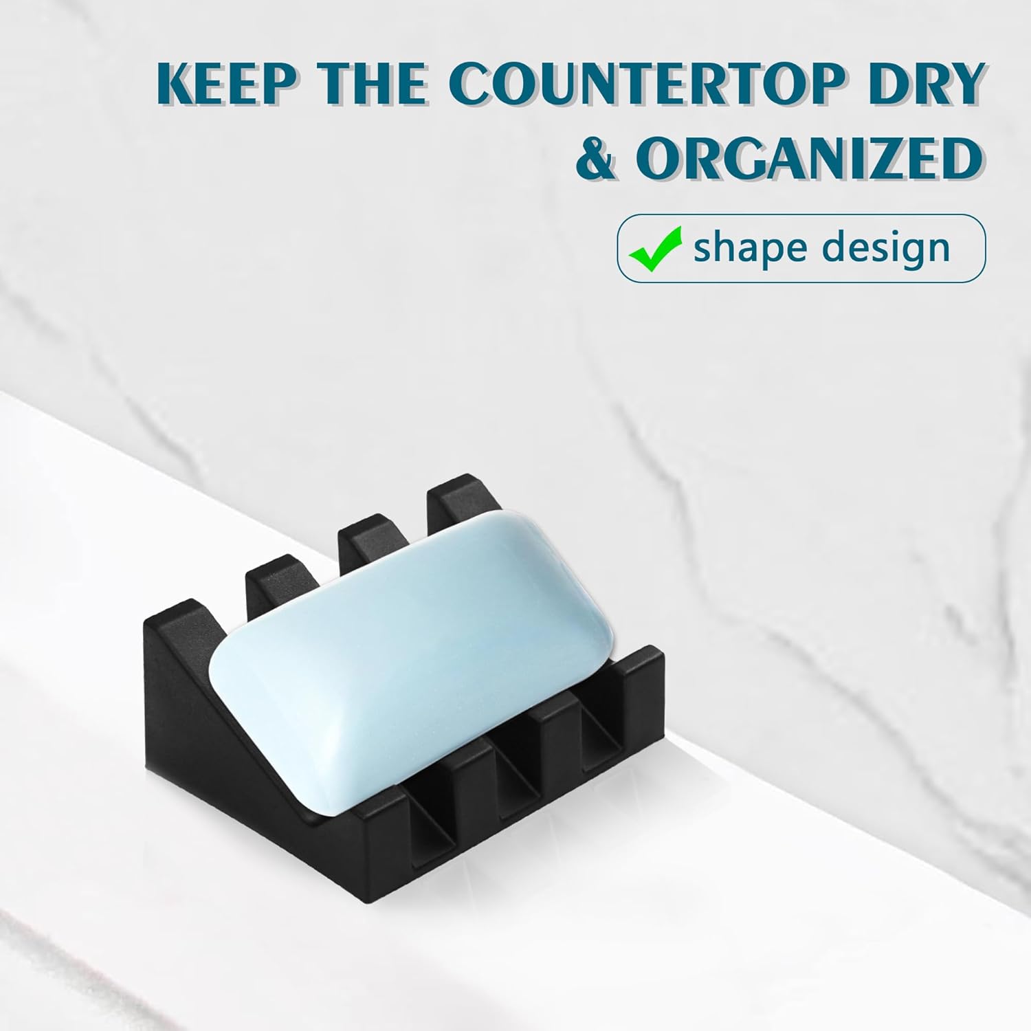 Self Draining Soap Dish Holder,Silicone Soap Dish,for Bathroom,Kitchen, Sponges, Can Extend Soap Life, Keep V1258-DP02-WO-696