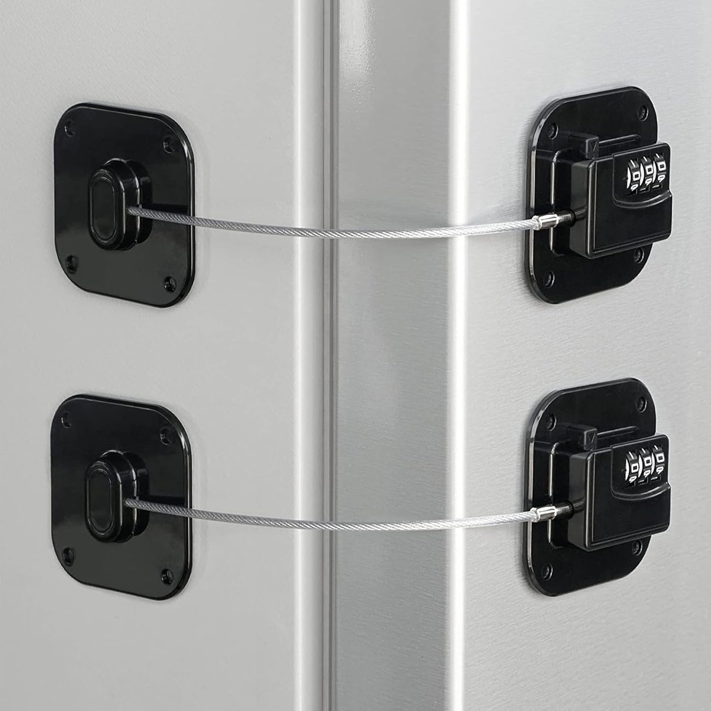 Refrigerator Lock, Heavy Duty Fridge Lock, Combination Lock for Refrigerator Cabinets, Drawers, Safety, Easy V1258-DP02-WO-697