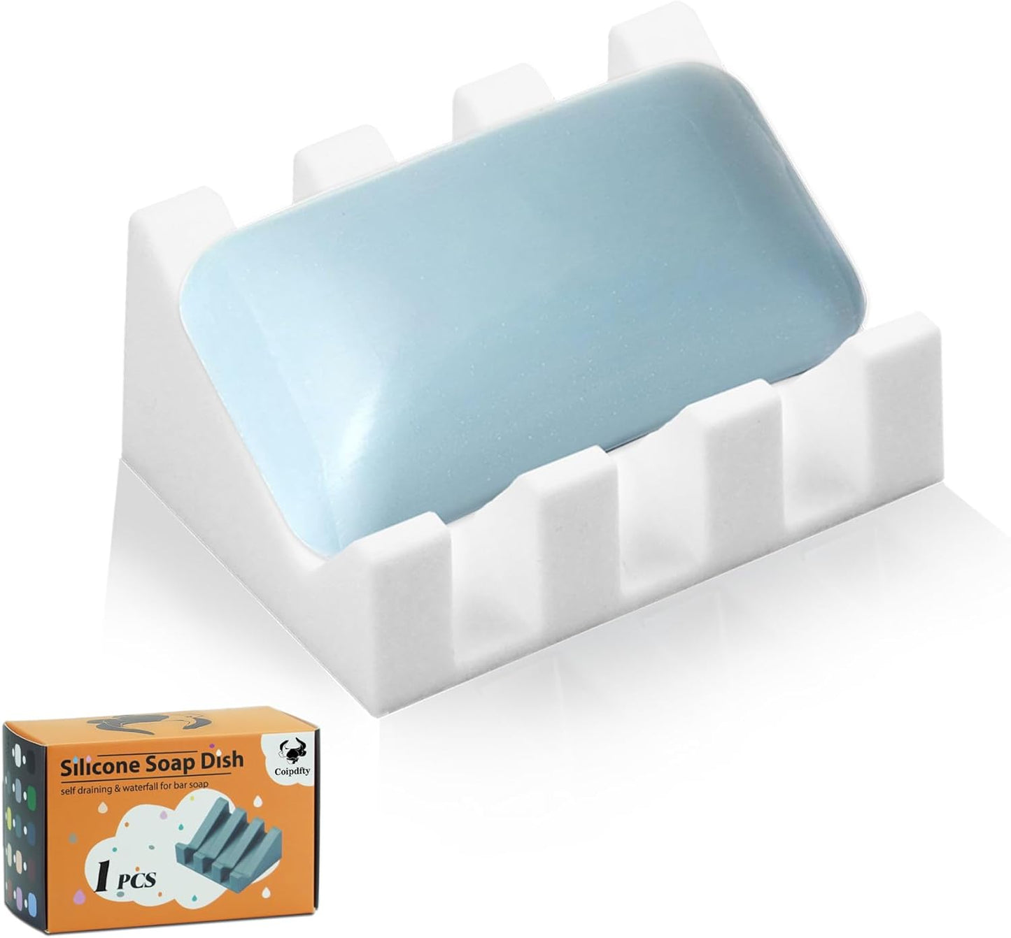 Self Draining Soap Dish Holder,Silicone Soap Dish,for Bathroom,Kitchen, Sponges, Can Extend Soap Life, Keep V1258-DP02-WO-698