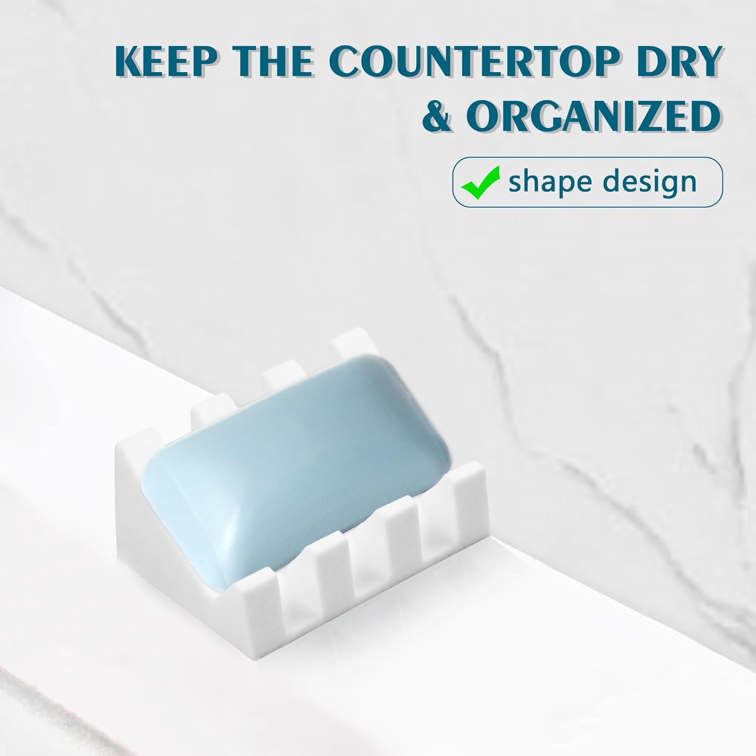 Self Draining Soap Dish Holder,Silicone Soap Dish,for Bathroom,Kitchen, Sponges, Can Extend Soap Life, Keep V1258-DP02-WO-698