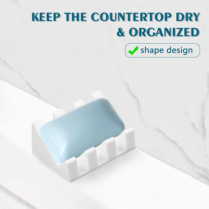 Self Draining Soap Dish Holder,Silicone Soap Dish,for Bathroom,Kitchen, Sponges, Can Extend Soap Life, Keep V1258-DP02-WO-698