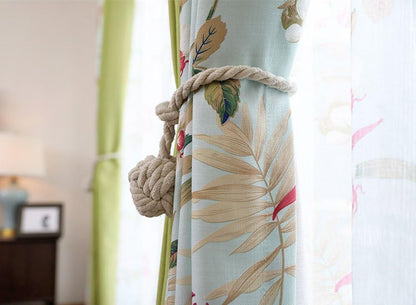 4 Pack Curtain Tiebacks - Heavy Duty Curtain Rope Tieback, Handmade Rural Decorative Curtain Holdbacks (Beige) V1258-DP02-WO-700