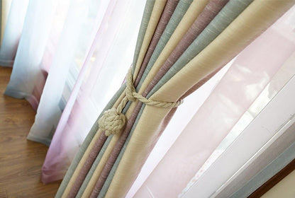 4 Pack Curtain Tiebacks - Heavy Duty Curtain Rope Tieback, Handmade Rural Decorative Curtain Holdbacks (Beige) V1258-DP02-WO-700