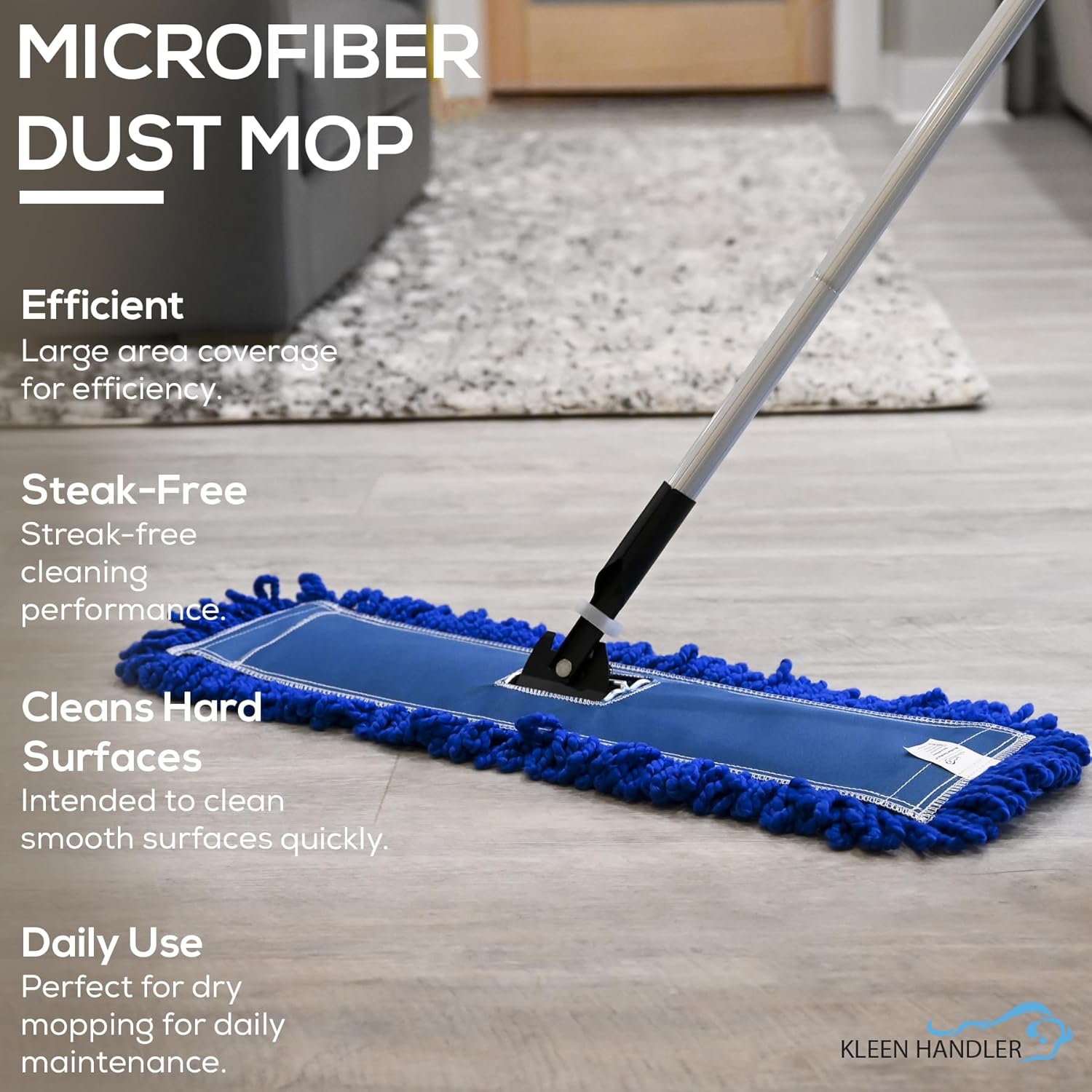 24 inch Microfiber Dust Mop | Medium Washable Commercial Mop Head Replacement, Pack of 3 V1258-DP02-WO-703