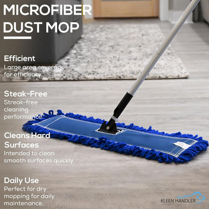 24 inch Microfiber Dust Mop | Medium Washable Commercial Mop Head Replacement, Pack of 3 V1258-DP02-WO-703