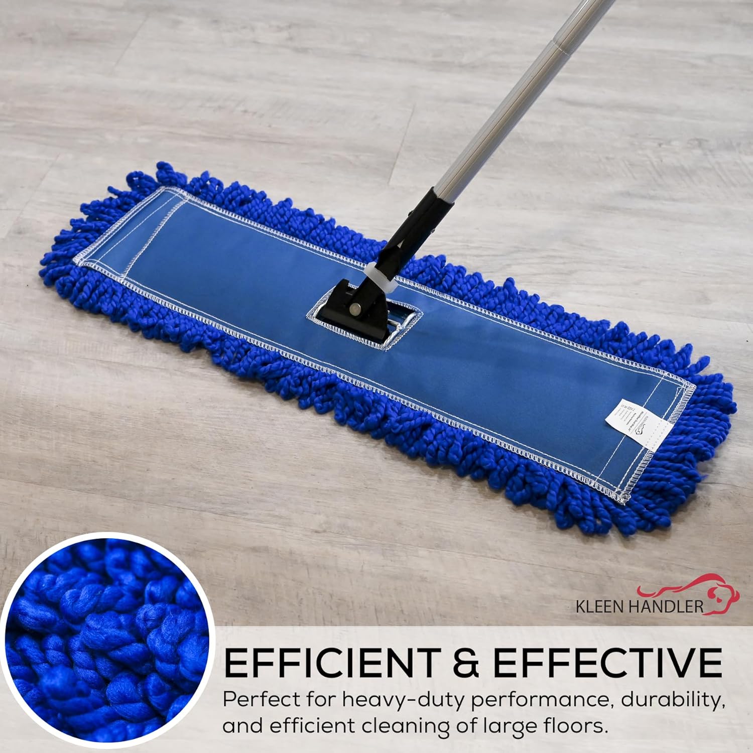 24 inch Microfiber Dust Mop | Medium Washable Commercial Mop Head Replacement, Pack of 3 V1258-DP02-WO-703