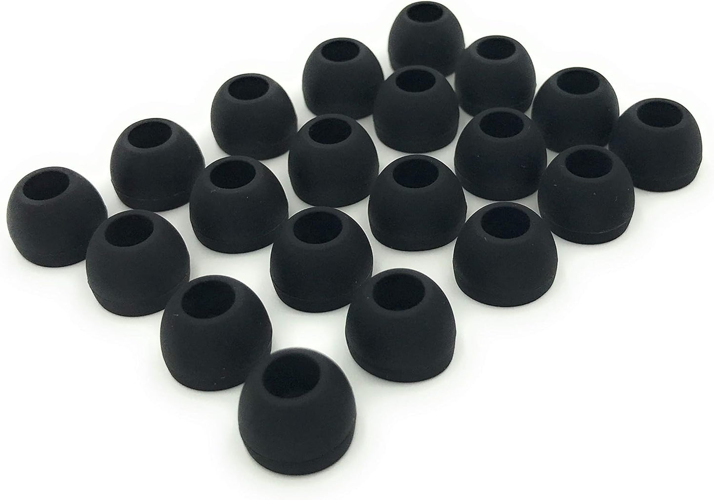 10 Pairs Medium Earbud Tips Silicone Replacement Ear Bud Tips - Black V1258-DP02-WO-704