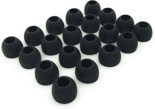 10 Pairs Medium Earbud Tips Silicone Replacement Ear Bud Tips - Black V1258-DP02-WO-704