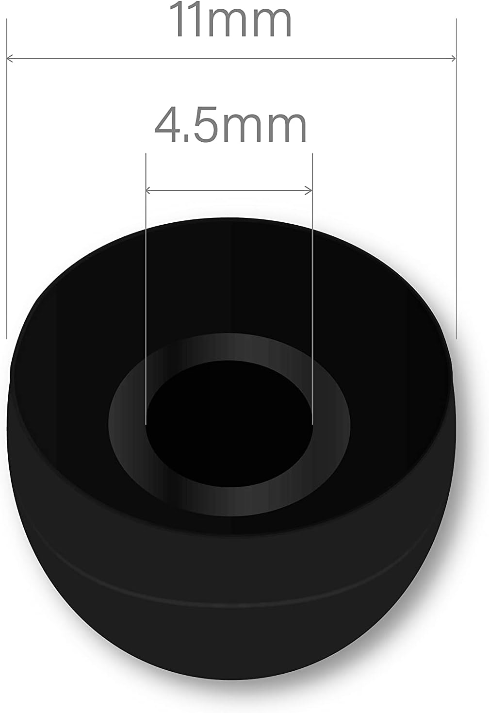 10 Pairs Medium Earbud Tips Silicone Replacement Ear Bud Tips - Black V1258-DP02-WO-704