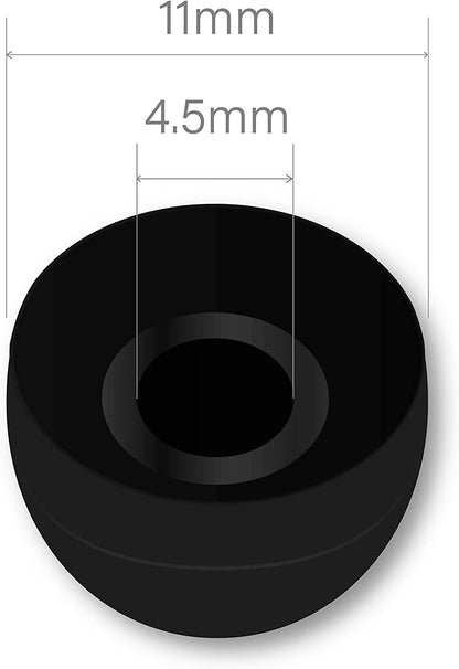 10 Pairs Medium Earbud Tips Silicone Replacement Ear Bud Tips - Black V1258-DP02-WO-704