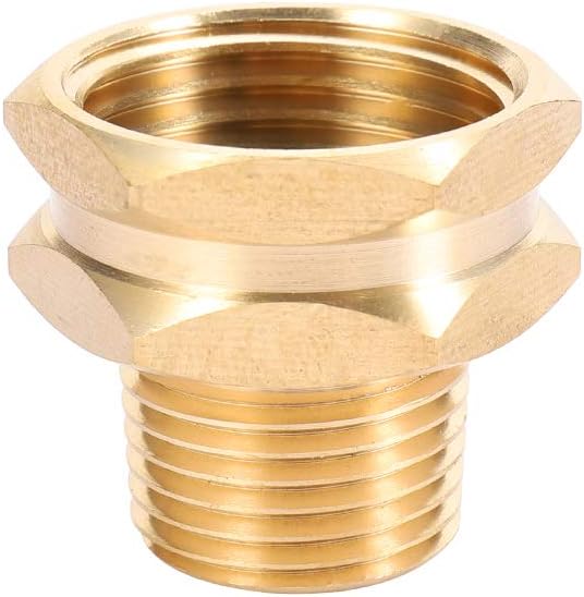 Brass Garden Hose Adapter, 3/4' GHT Female x 1/2' NPT Male Connector, 2pcs V1258-DP02-WO-706