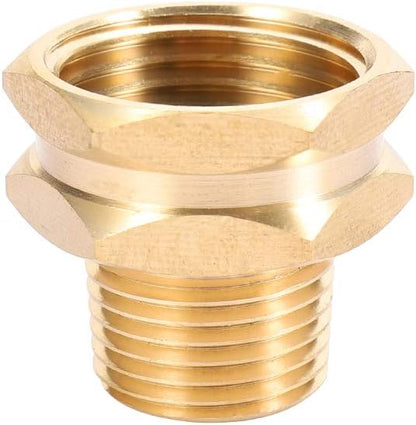 Brass Garden Hose Adapter, 3/4' GHT Female x 1/2' NPT Male Connector, 2pcs V1258-DP02-WO-706