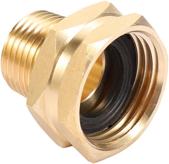 Brass Garden Hose Adapter, 3/4' GHT Female x 1/2' NPT Male Connector, 2pcs V1258-DP02-WO-706
