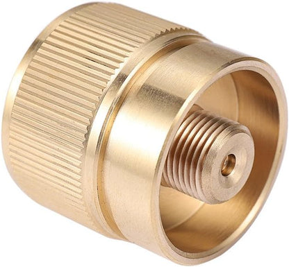 Camping Stove Adapter 1LB Propane Small Tank Input and a Lindal Valve EN417 Output Outdoor Cylinder LPG V1258-DP02-WO-713