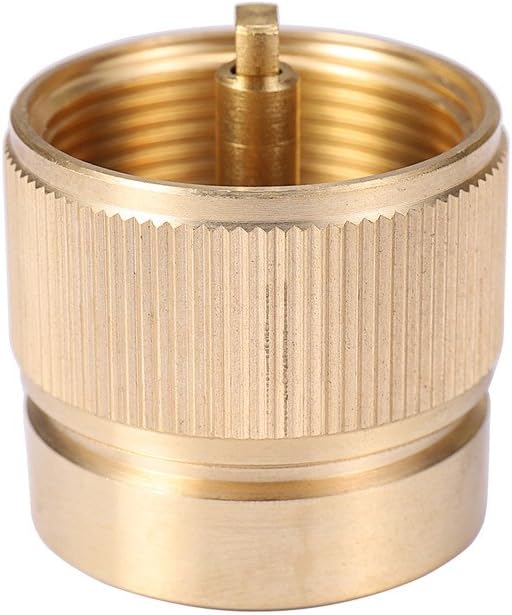 Camping Stove Adapter 1LB Propane Small Tank Input and a Lindal Valve EN417 Output Outdoor Cylinder LPG V1258-DP02-WO-713