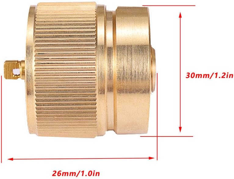 Camping Stove Adapter 1LB Propane Small Tank Input and a Lindal Valve EN417 Output Outdoor Cylinder LPG V1258-DP02-WO-713