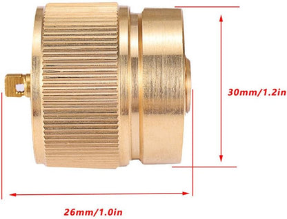 Camping Stove Adapter 1LB Propane Small Tank Input and a Lindal Valve EN417 Output Outdoor Cylinder LPG V1258-DP02-WO-713