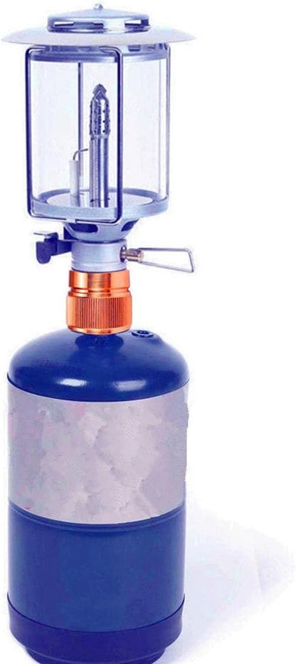 Camping Stove Adapter 1LB Propane Small Tank Input and a Lindal Valve EN417 Output Outdoor Cylinder LPG V1258-DP02-WO-713