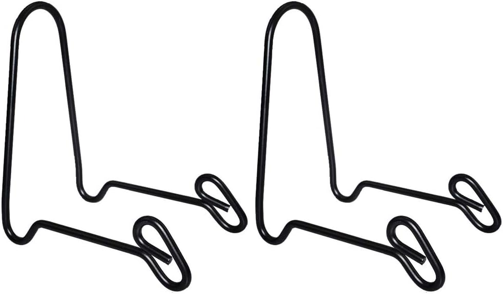 2 Pack Display Stand Easel Iron Bowl Stands for Display Medium Deep Bowls, Platters and Deep Dishes V1258-DP02-WO-717